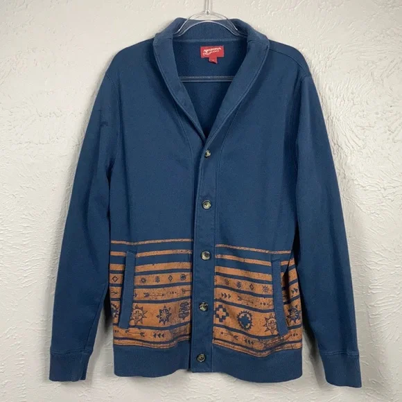Arizona Jean Co. Navy Blue Button Up Sweater XL - Picture 1 of 9